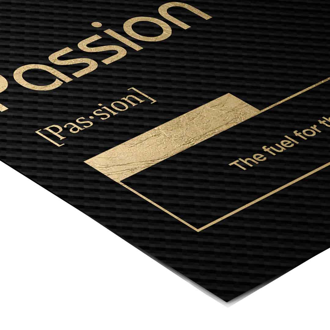 DOTCOMCANVAS® Passion (Pa) Poster Version Schwarz – Eck-Detail