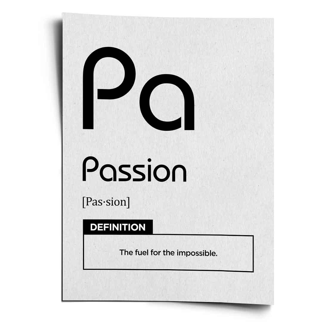 DOTCOMCANVAS® Passion (Pa) Poster Version Weiß – Vorderansicht