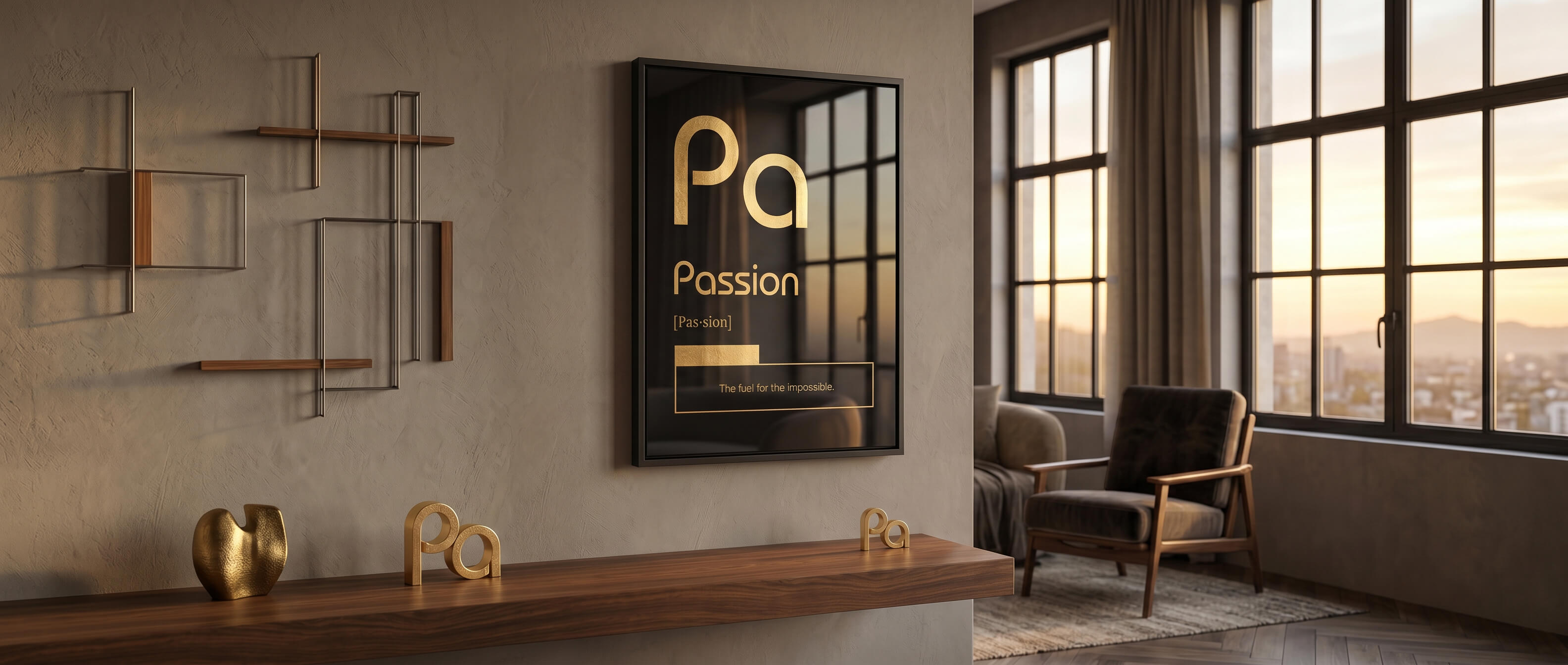 DOTCOMCANVAS® Passion (Pa) Acrylglasbild Schwarz – Banner