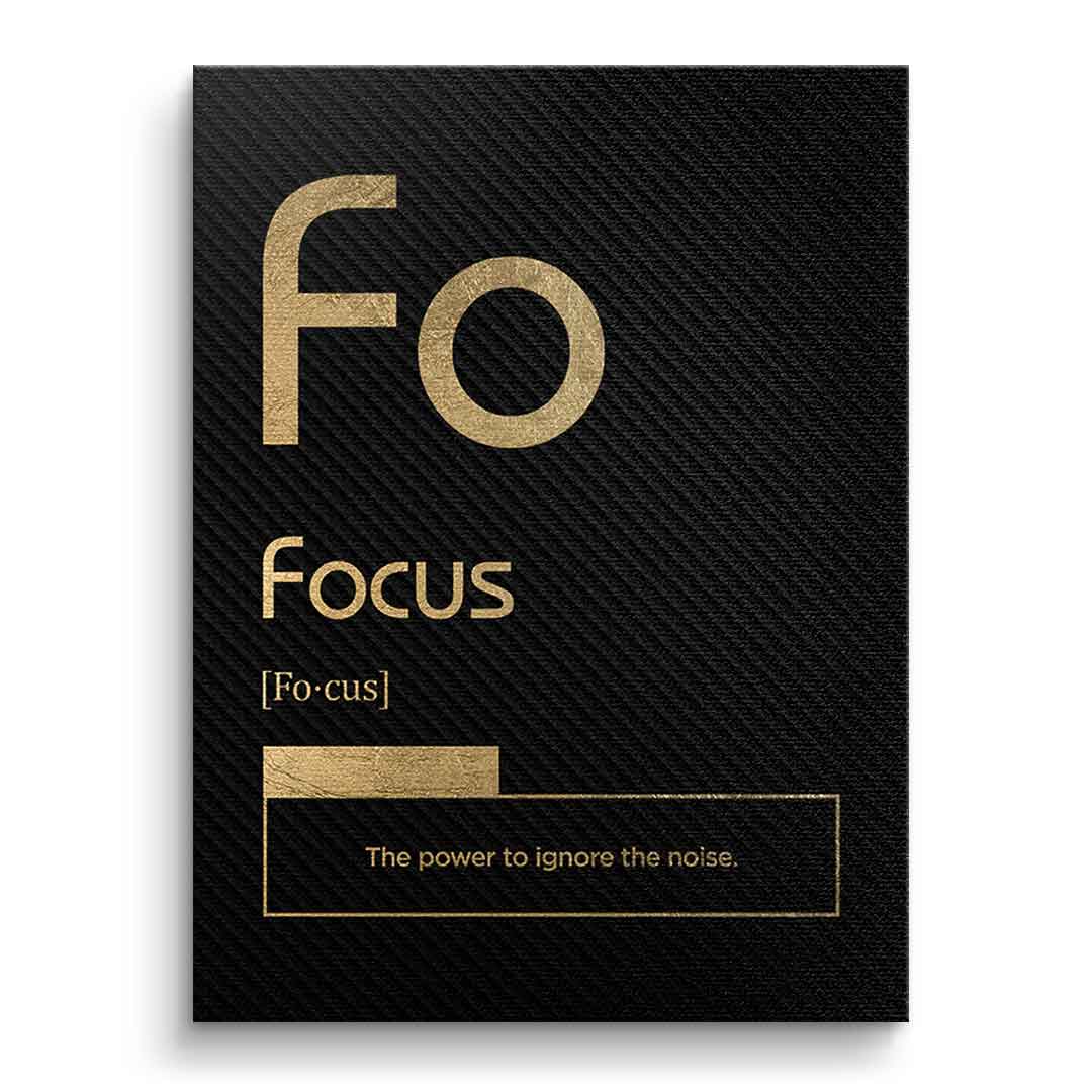 DOTCOMCANVAS® Focus (Fo) Leinwandbild Version Schwarz – Vorderansicht Ohne Rahmen