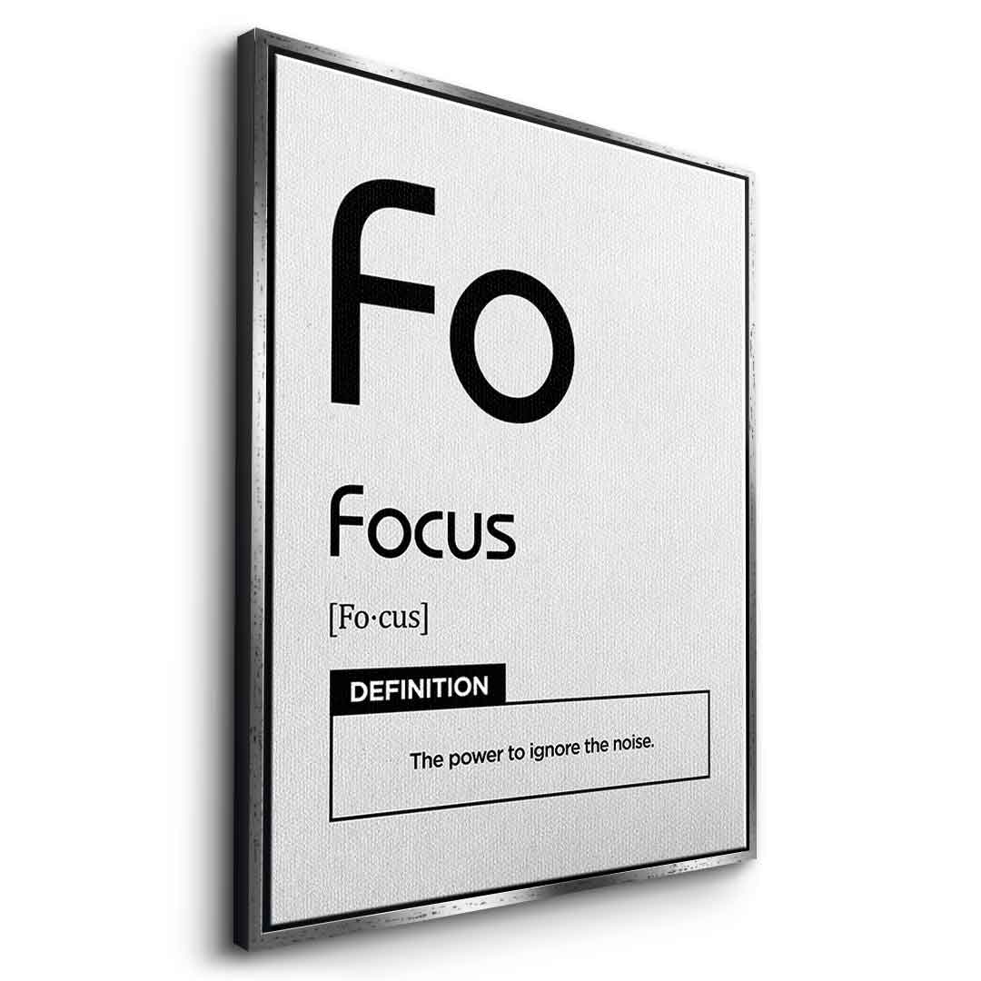 DOTCOMCANVAS® Focus (Fo) Leinwandbild Version Weiß – Seitenansicht Weiß
