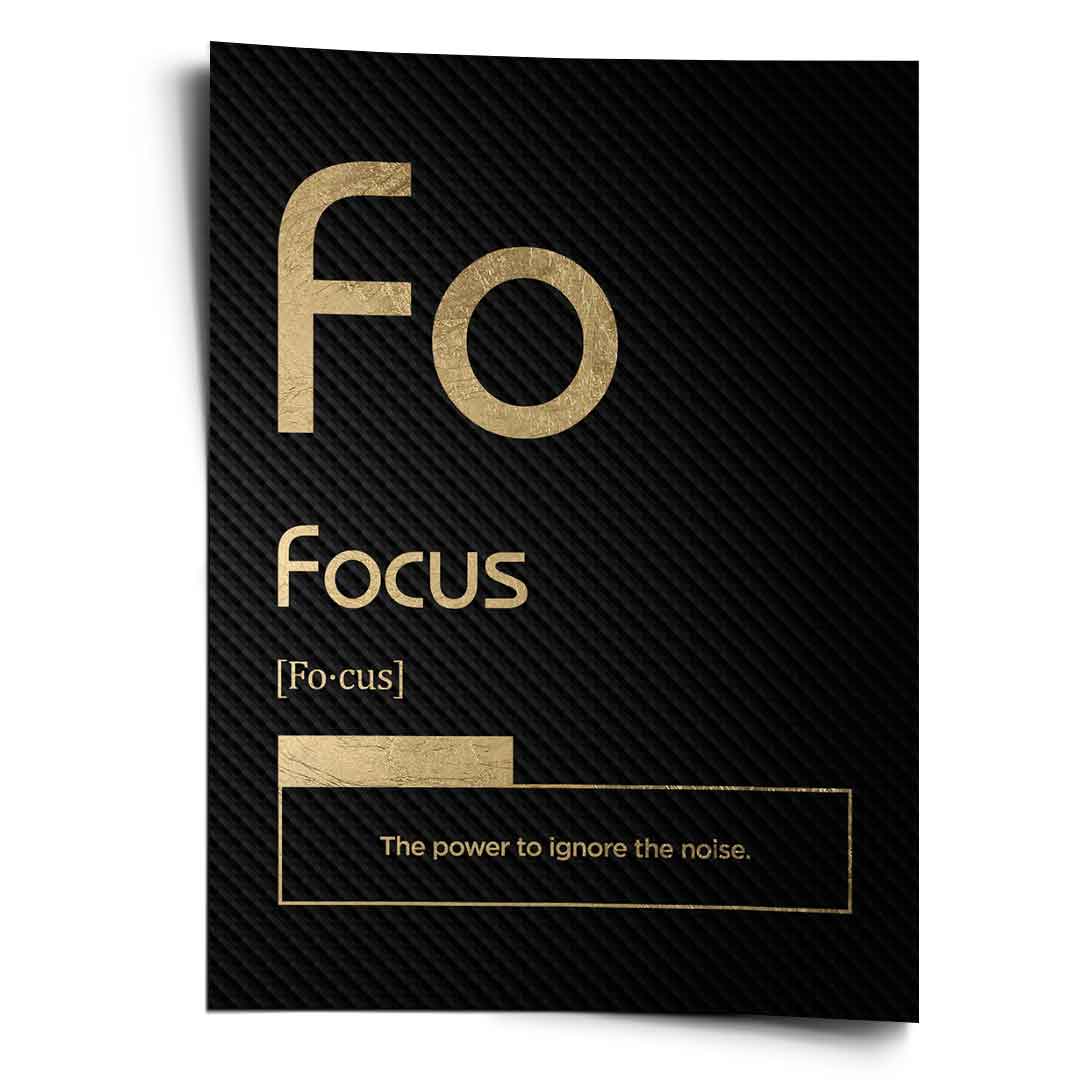DOTCOMCANVAS® Focus (Fo) Poster Version Schwarz – Vorderansicht