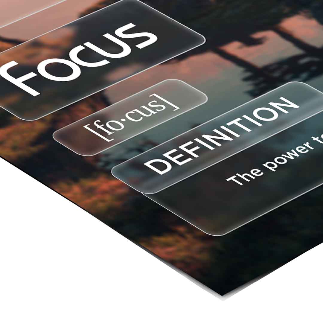 DOTCOMCANVAS® Focus (Fo) Poster Version Farbig – Eck-Detail