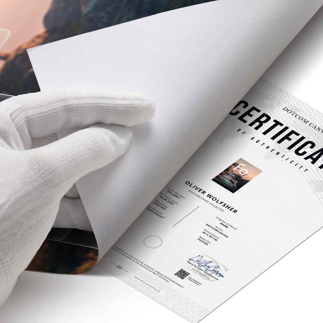 DOTCOMCANVAS® Focus (Fo) Poster Version Farbig – Echtheitszertifikat