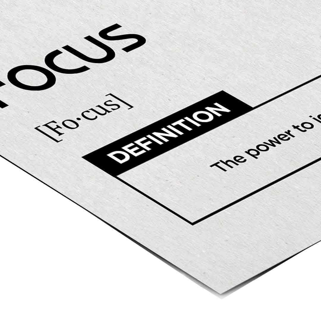 DOTCOMCANVAS® Focus (Fo) Poster Version Weiß – Eck-Detail