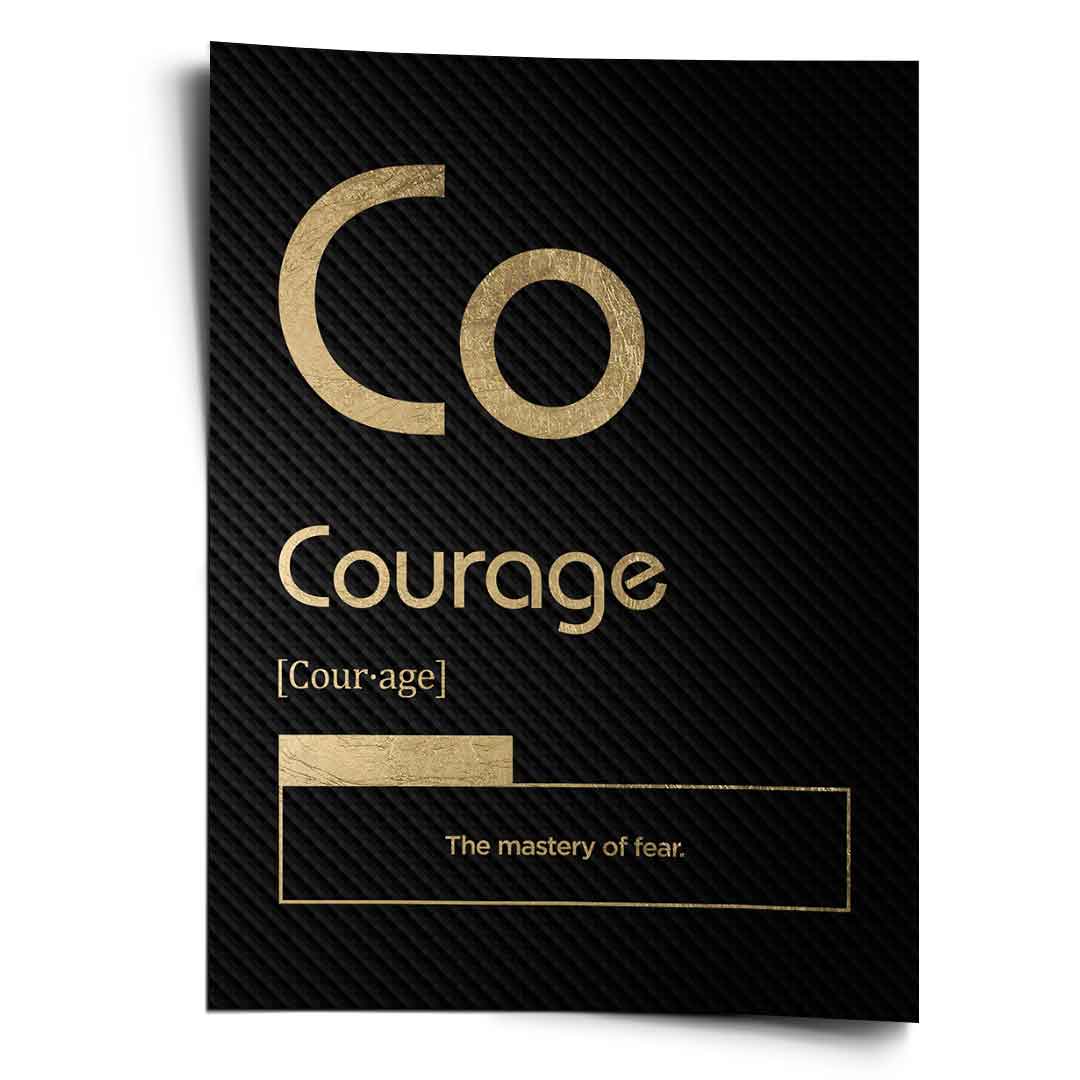 DOTCOMCANVAS® Courage (Co) Poster Version Schwarz – Vorderansicht