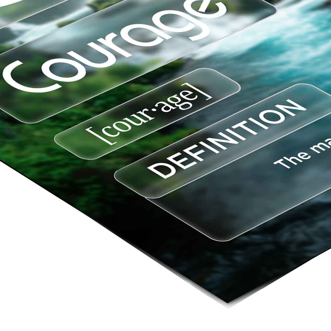 DOTCOMCANVAS® Courage (Co) Poster Version Farbig – Eck-Detail