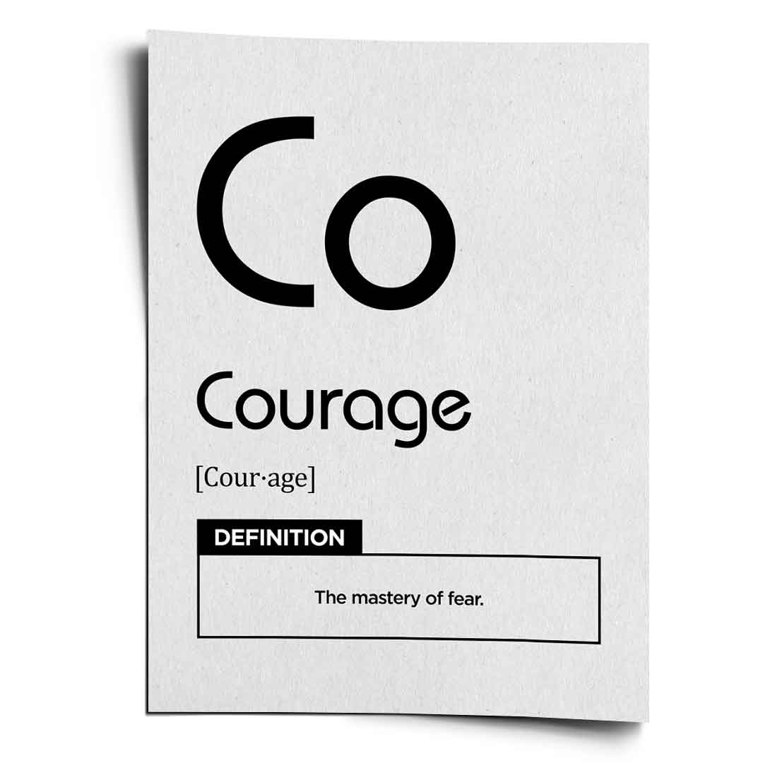 DOTCOMCANVAS® Courage (Co) Poster Version Weiß – Vorderansicht