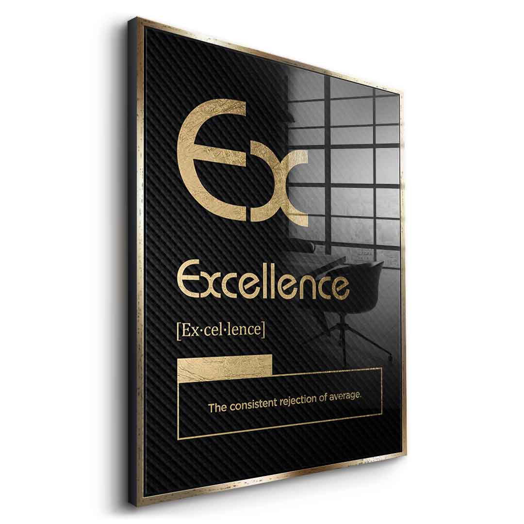 DOTCOMCANVAS® Excellence (Ex) Acrylglasbild Version Schwarz – Seitenansicht Schwarz
