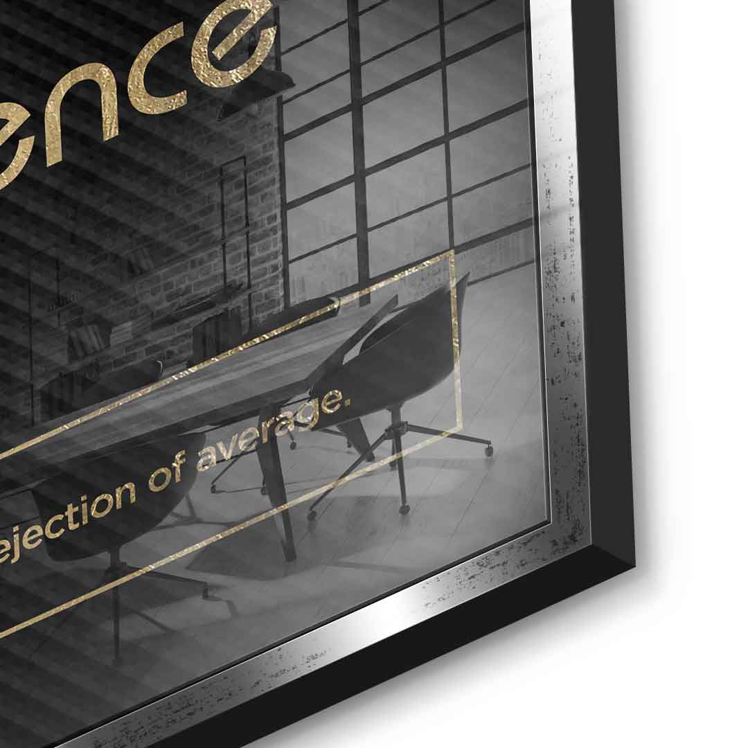 DOTCOMCANVAS® Excellence (Ex) Acrylglasbild Version Schwarz – Detailansicht