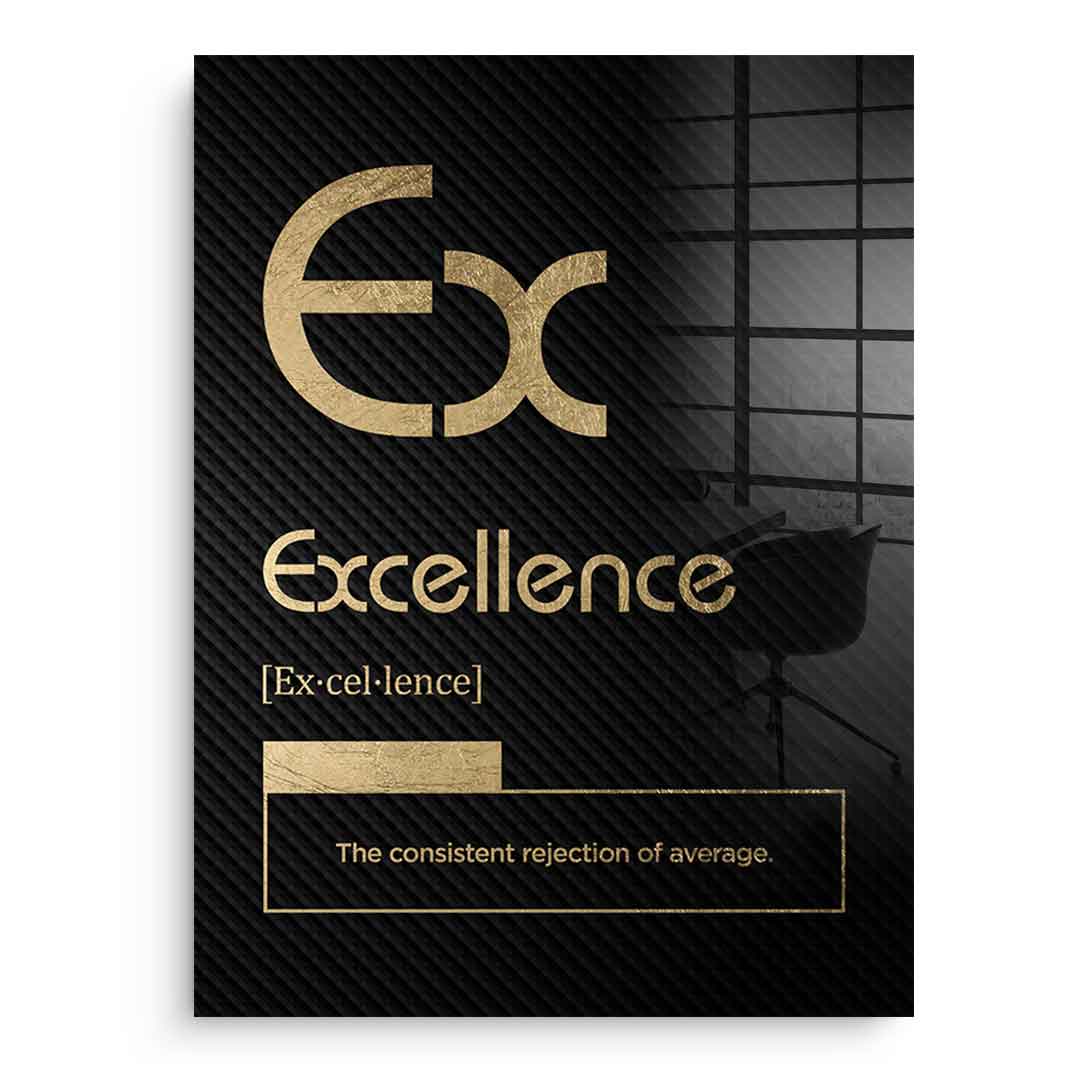 DOTCOMCANVAS® Excellence (Ex) Acrylglasbild Version Schwarz – Vorderansicht Schwarzer Rahmen