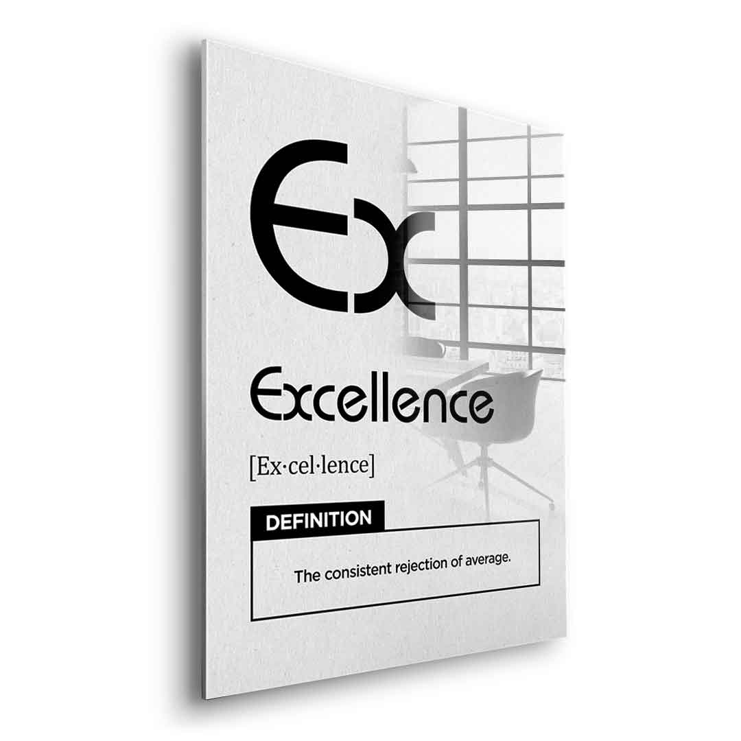 DOTCOMCANVAS® Excellence (Ex) Acrylglasbild Version Weiß – Seitenansicht Silber
