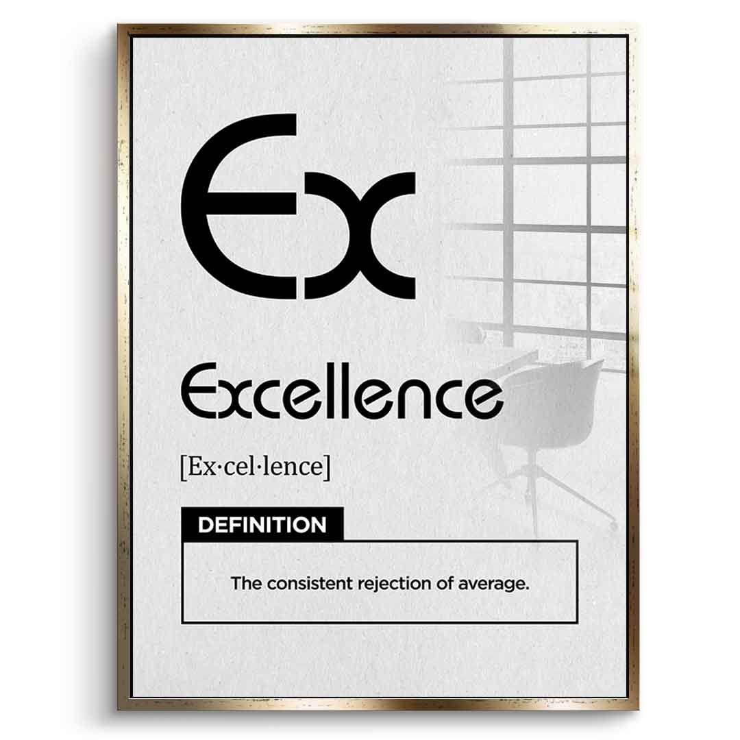 DOTCOMCANVAS® Excellence (Ex) Acrylglasbild Version Weiß – Vorderansicht Silberner Rahmen