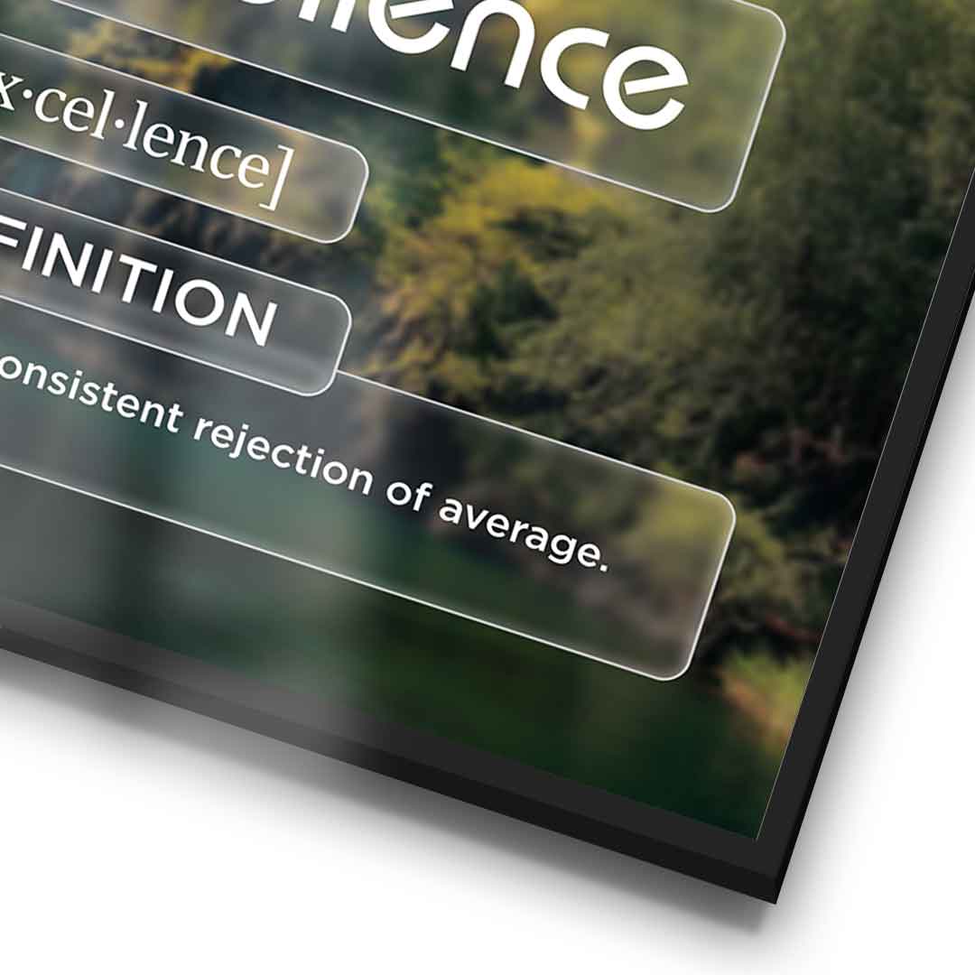 DOTCOMCANVAS® Excellence (Ex) Poster Version Farbig – Detail im Rahmen