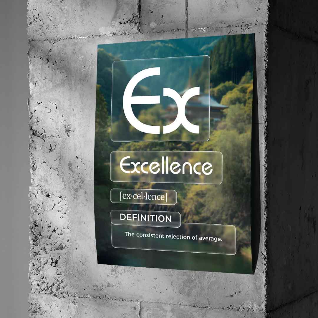 DOTCOMCANVAS® Excellence (Ex) Poster Version Farbig – Wand-Mockup