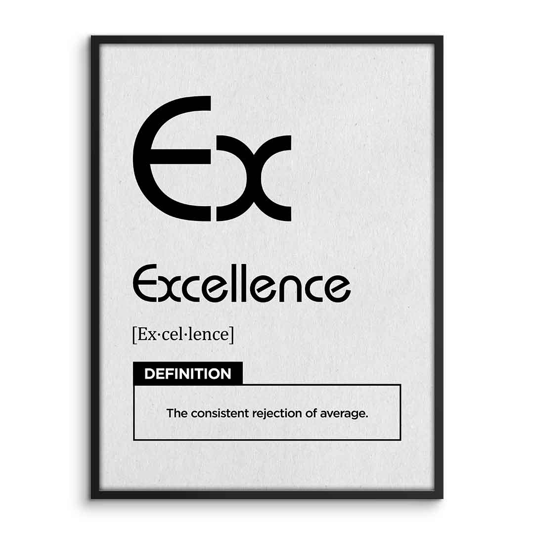 DOTCOMCANVAS® Excellence (Ex) Poster Version Weiß – Vorderansicht im Rahmen