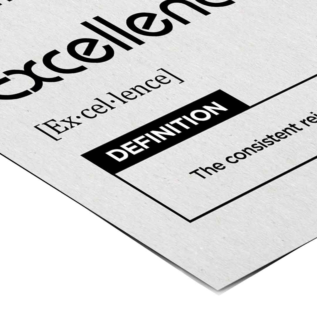 DOTCOMCANVAS® Excellence (Ex) Poster Version Weiß – Eck-Detail