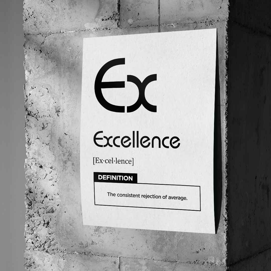 DOTCOMCANVAS® Excellence (Ex) Poster Version Weiß – Wand-Mockup