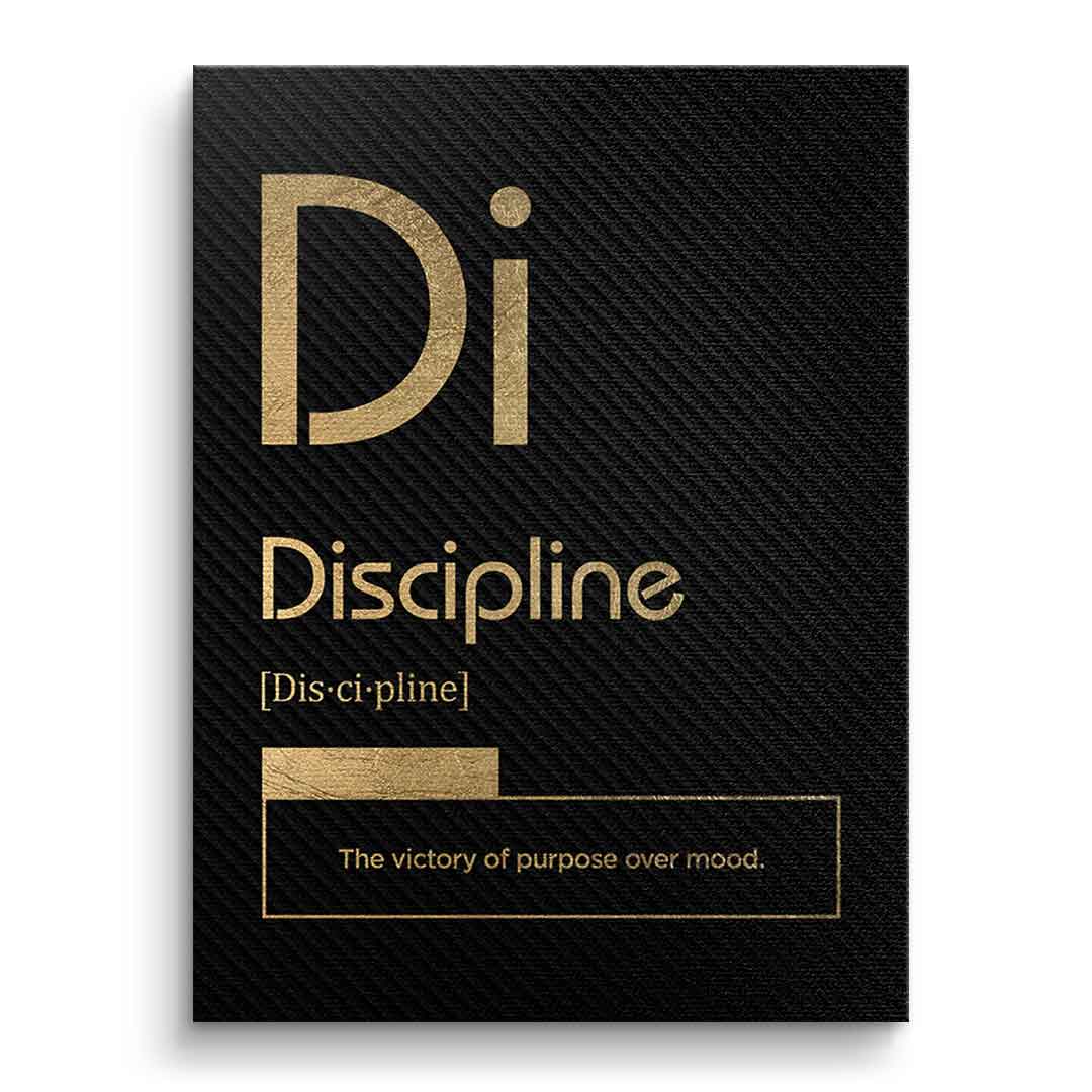 DOTCOMCANVAS® Discipline (Di) Leinwandbild Version Schwarz – Vorderansicht Ohne Rahmen