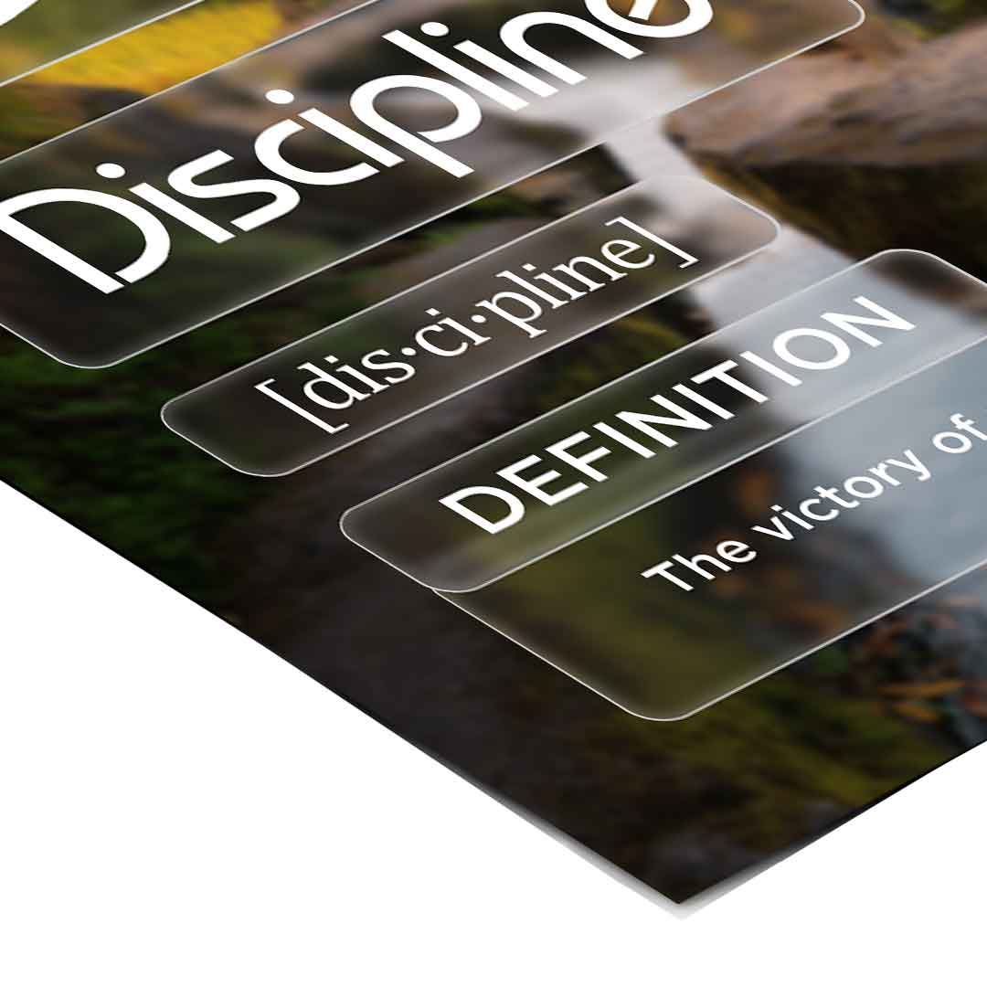 DOTCOMCANVAS® Discipline (Di) Poster Version Farbig – Eck-Detail