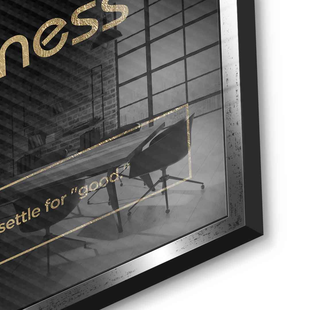 DOTCOMCANVAS® Greatness (Gr) Acrylglasbild Version Schwarz – Detailansicht