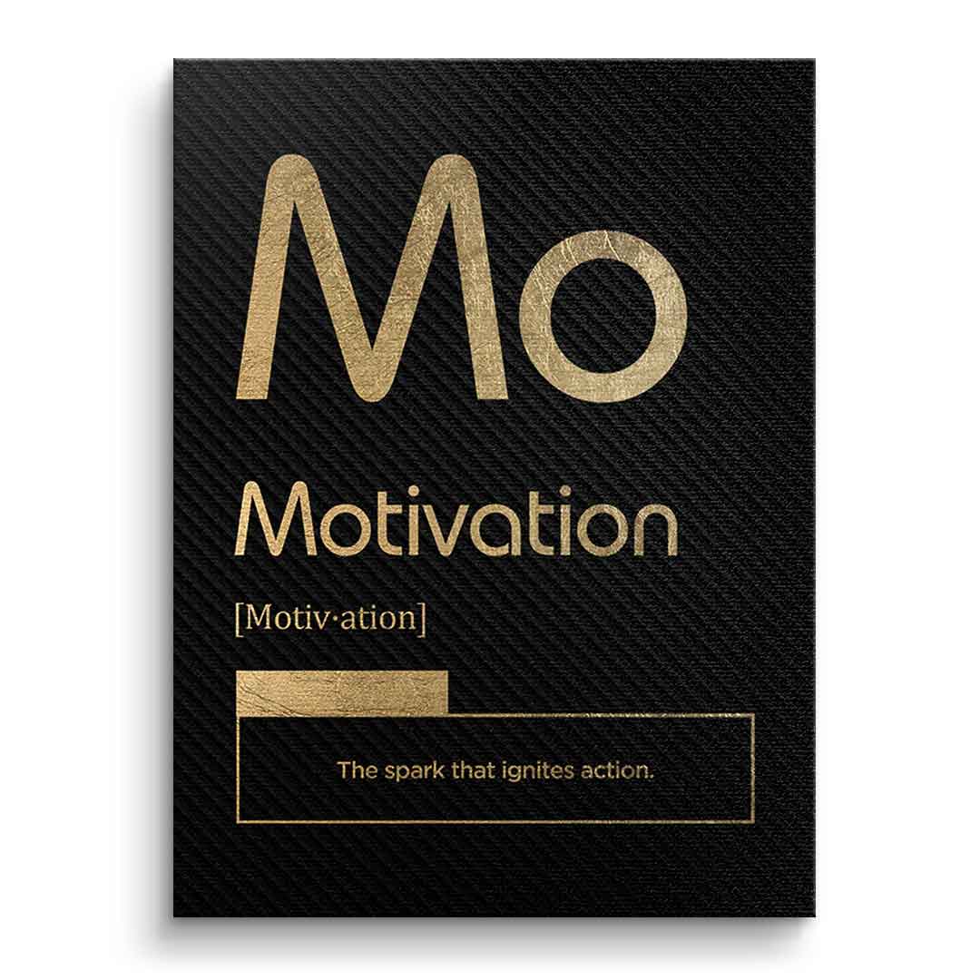 DOTCOMCANVAS® Motivation (Mo) Leinwandbild Version Schwarz – Vorderansicht Ohne Rahmen