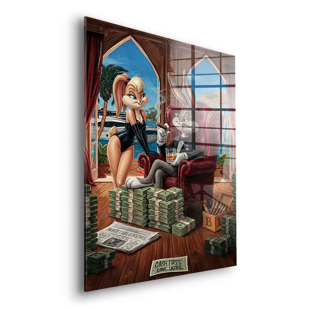 DOTCOMCANVAS® Bunny in Monaco Acrylglasbild – Seitenansicht ohne Rahmen