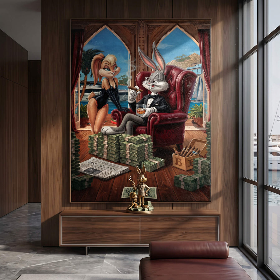 DOTCOMCANVAS® Bunny in Monaco Leinwandbild – im Raum