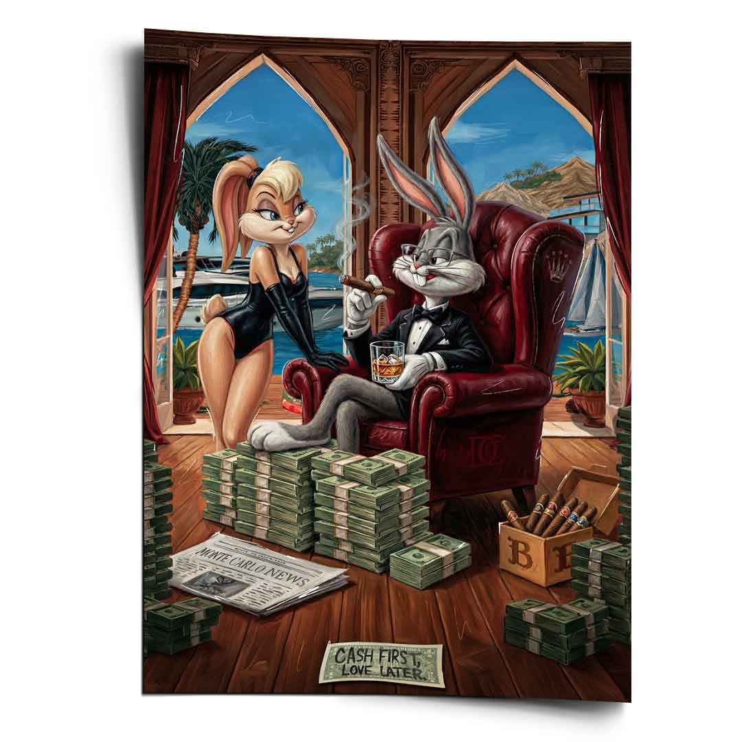 DOTCOMCANVAS® Bunny in Monaco Poster – Vorderansicht