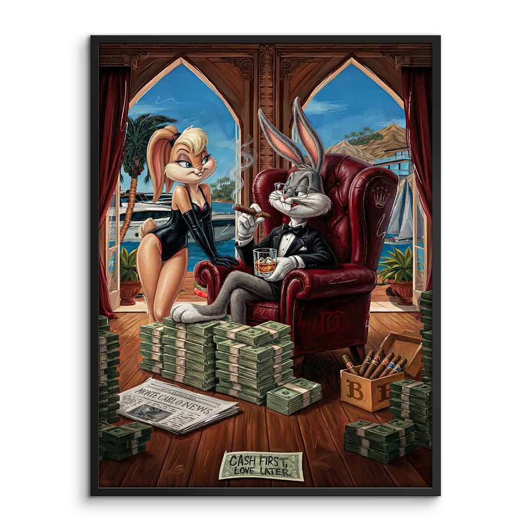DOTCOMCANVAS® Bunny in Monaco Poster – gerahmte Vorderansicht
