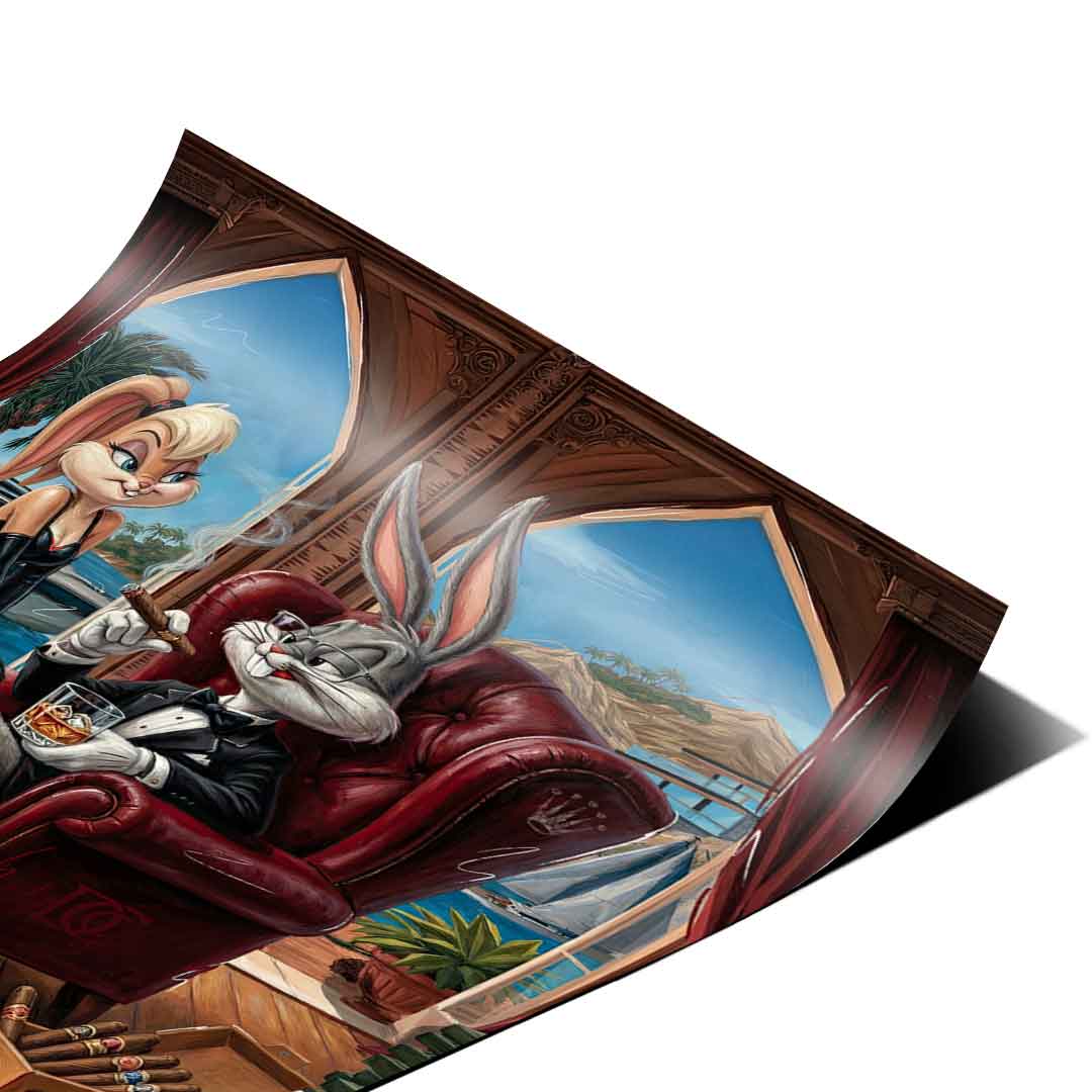 DOTCOMCANVAS® Bunny in Monaco Poster – Eckdetail