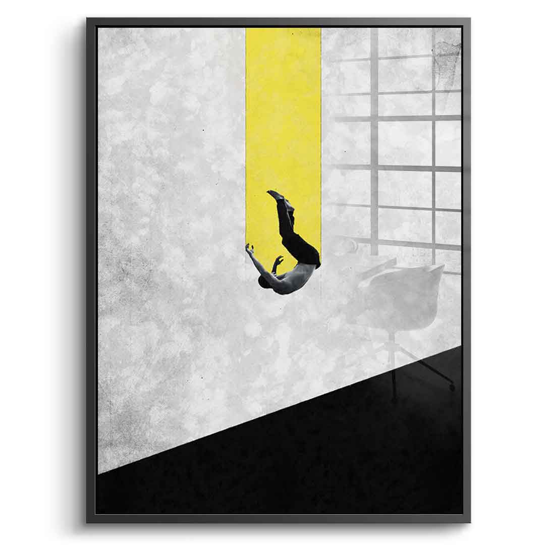 DOTCOMCANVAS® The great fall Acrylglasbild – Silberner Rahmen