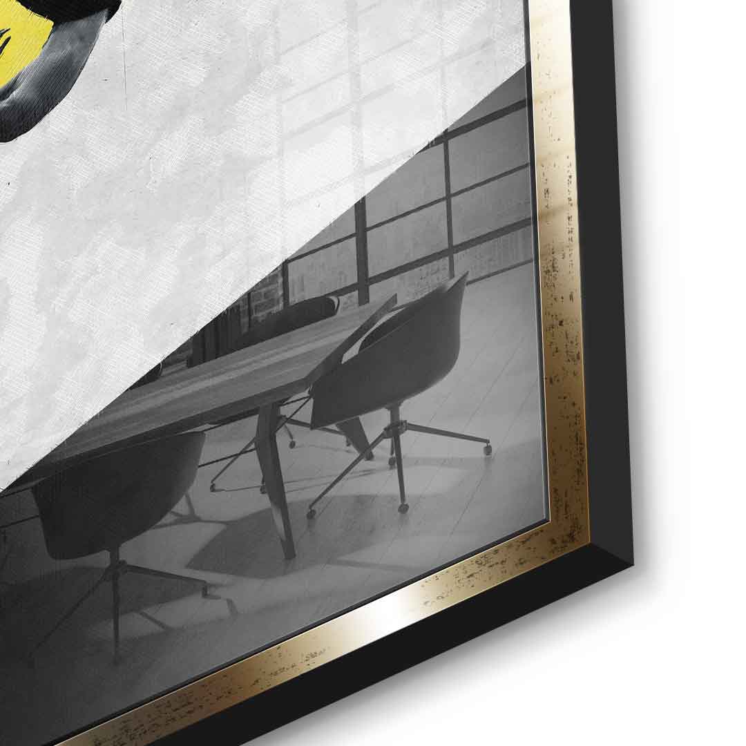 DOTCOMCANVAS® The great fall Acrylglasbild – Büro Inszenierung