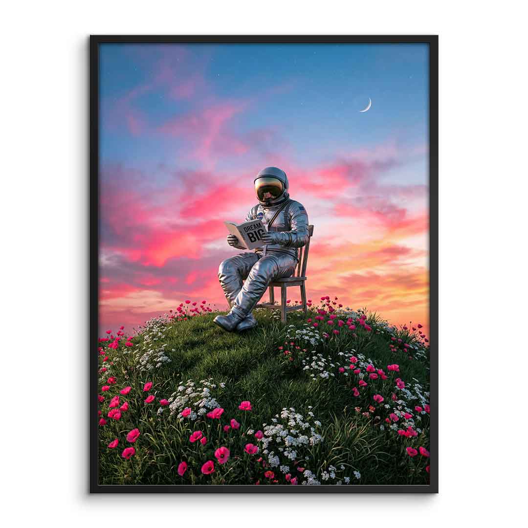 DOTCOMCANVAS® Astronaut's Big Dreams Poster – Vorderansicht