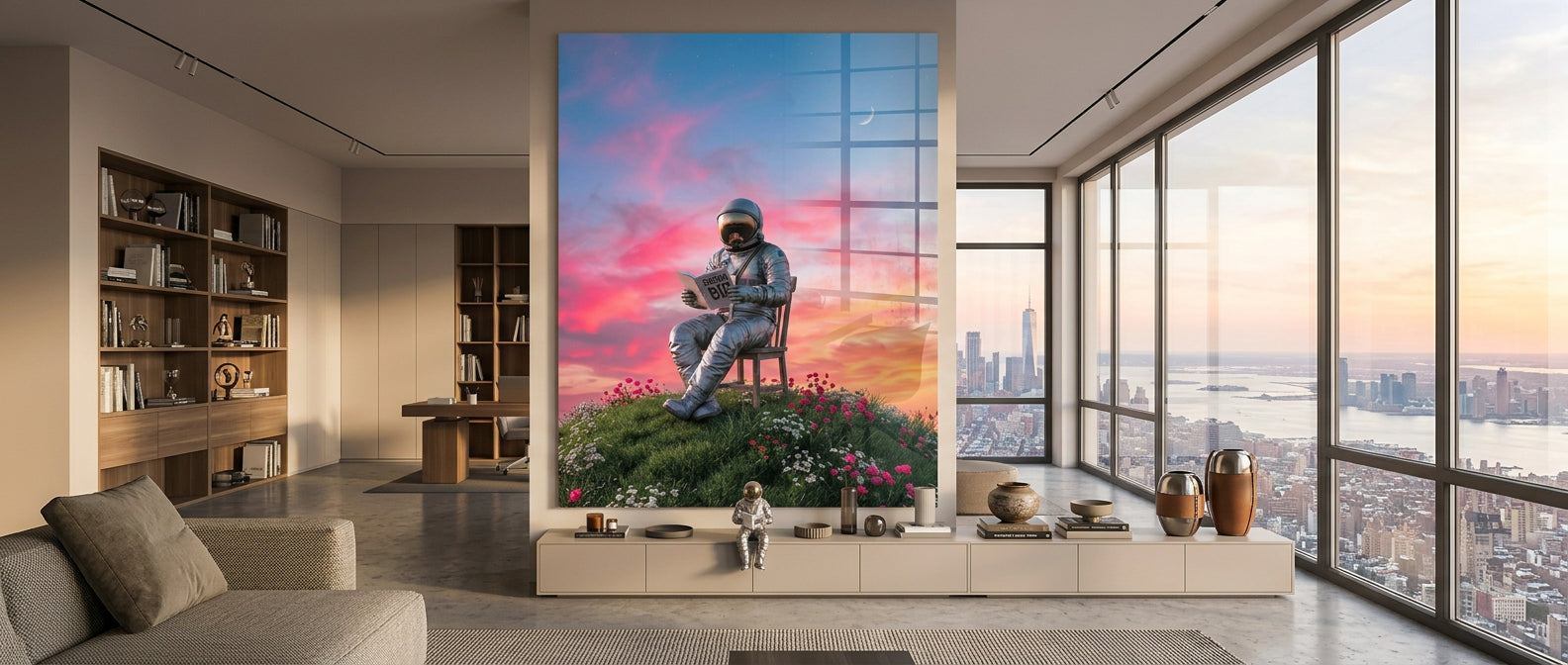 DOTCOMCANVAS® Astronaut's Big Dreams Acrylglasbild – Banner