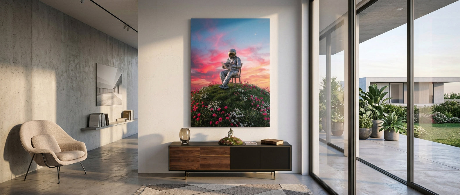 DOTCOMCANVAS® Astronaut's Big Dreams Leinwandbild – Banner