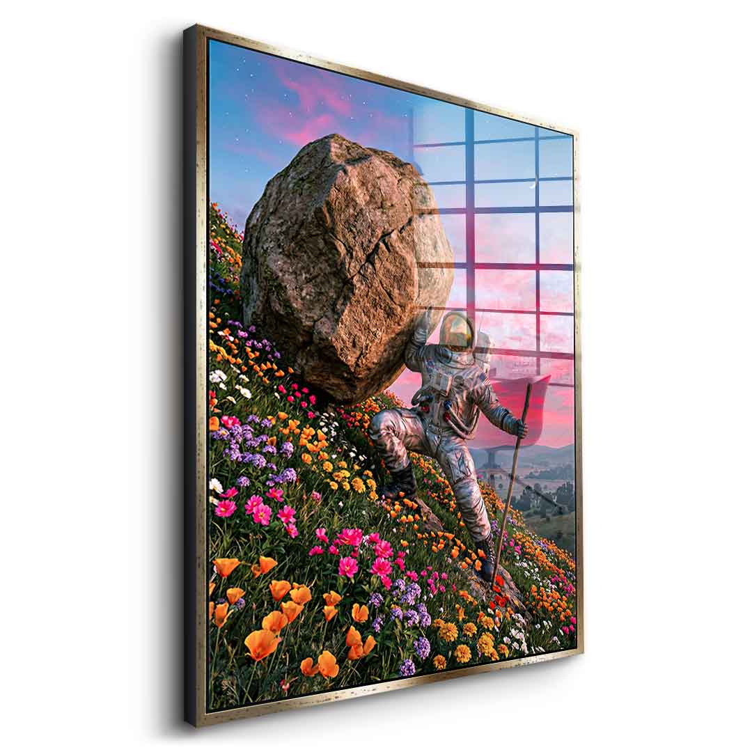 DOTCOMCANVAS® Astronaut's Heavy Burden Acrylglasbild – Seitenansicht 11
