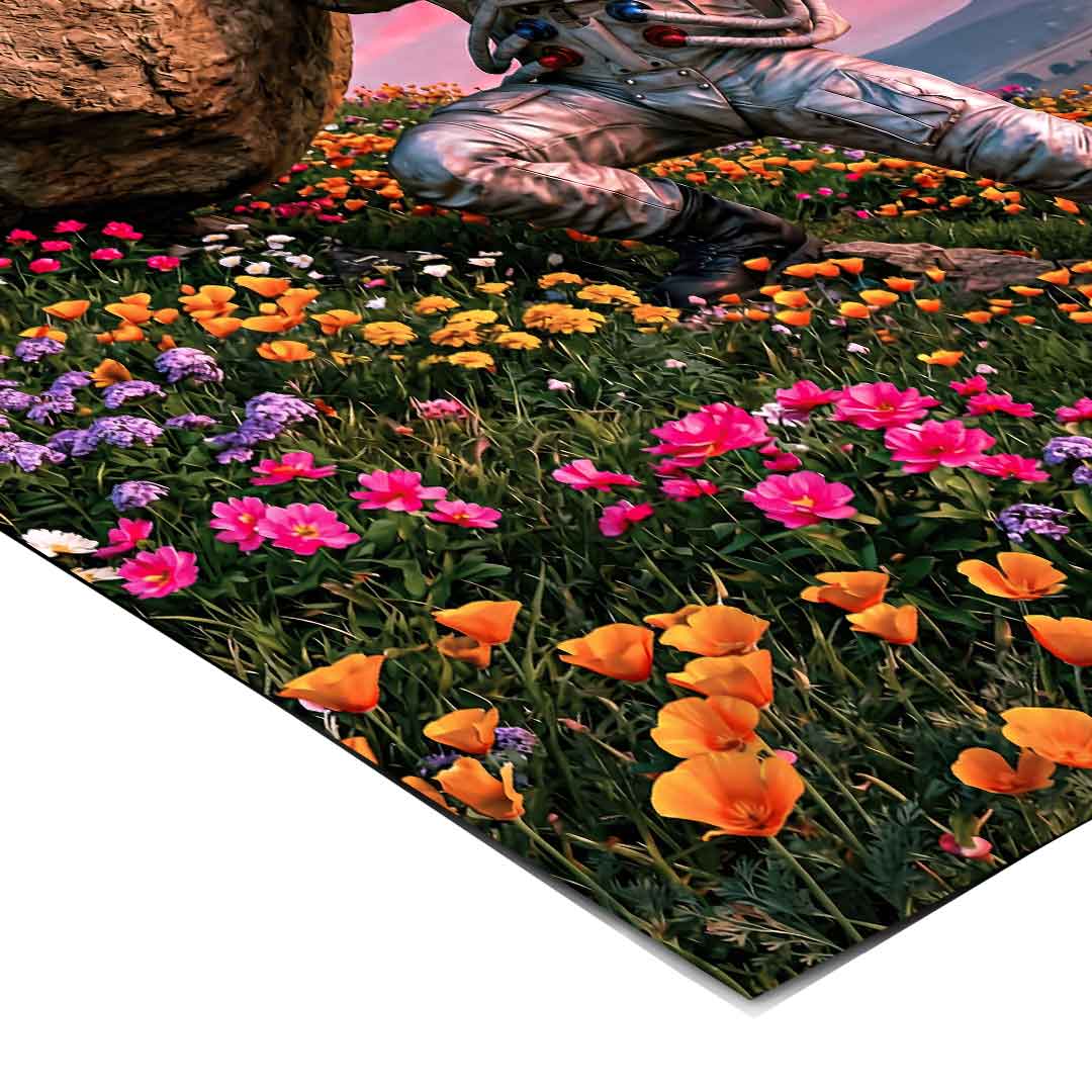 DOTCOMCANVAS® Astronaut's Heavy Burden Poster – Ecken-Detail