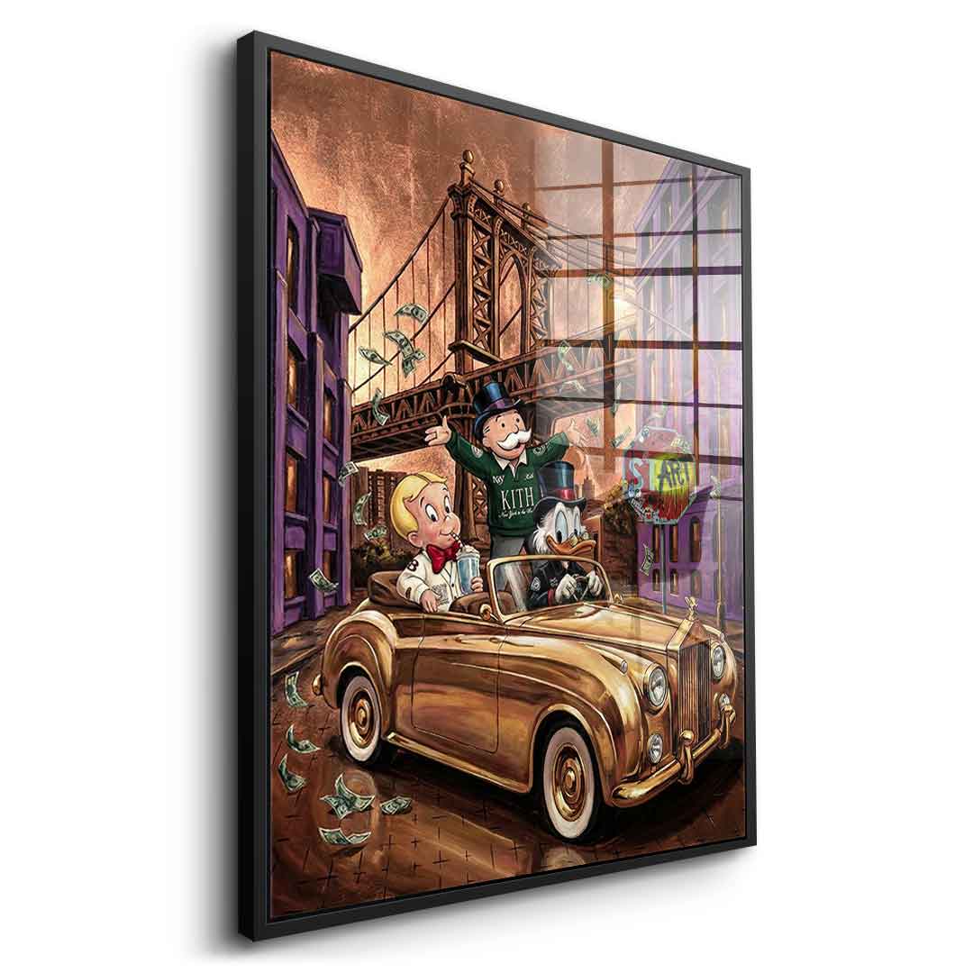 DOTCOMCANVAS New York Vibe Acrylglasbild Seitenansicht Schwarz Rahmen