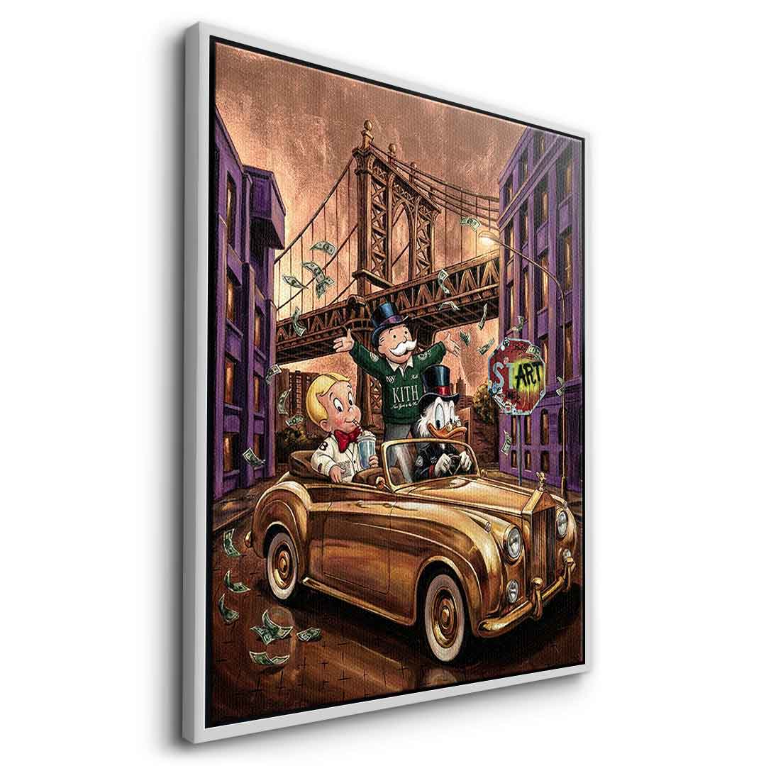 DOTCOMCANVAS New York Vibe Leinwandbild Seitenansicht Silber Rahmen