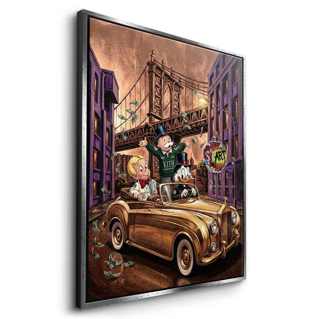 DOTCOMCANVAS New York Vibe Leinwandbild Seitenansicht Weiß Rahmen