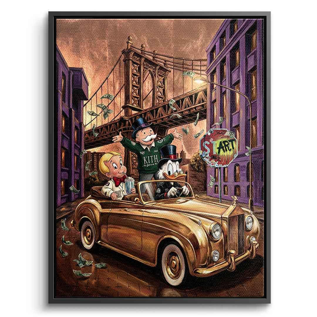 DOTCOMCANVAS New York Vibe Leinwandbild Frontansicht Schwarz Rahmen
