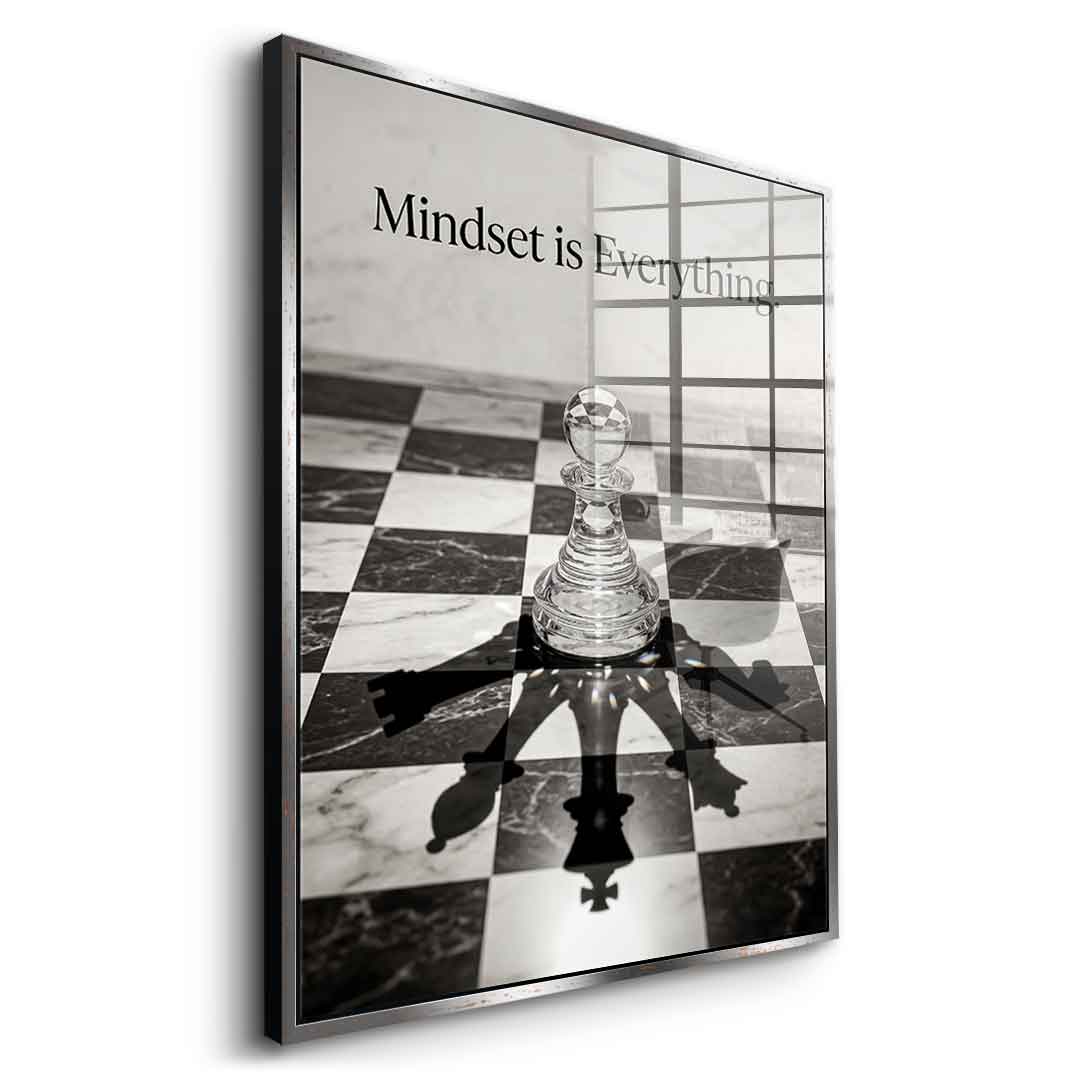 DOTCOMCANVAS Mindset is Everything Acrylglasbild Seitenansicht Gold Rahmen
