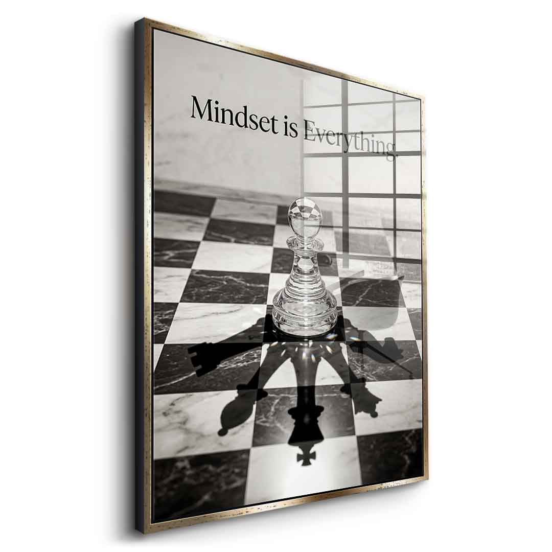 DOTCOMCANVAS Mindset is Everything Acrylglasbild Seitenansicht Silber Rahmen