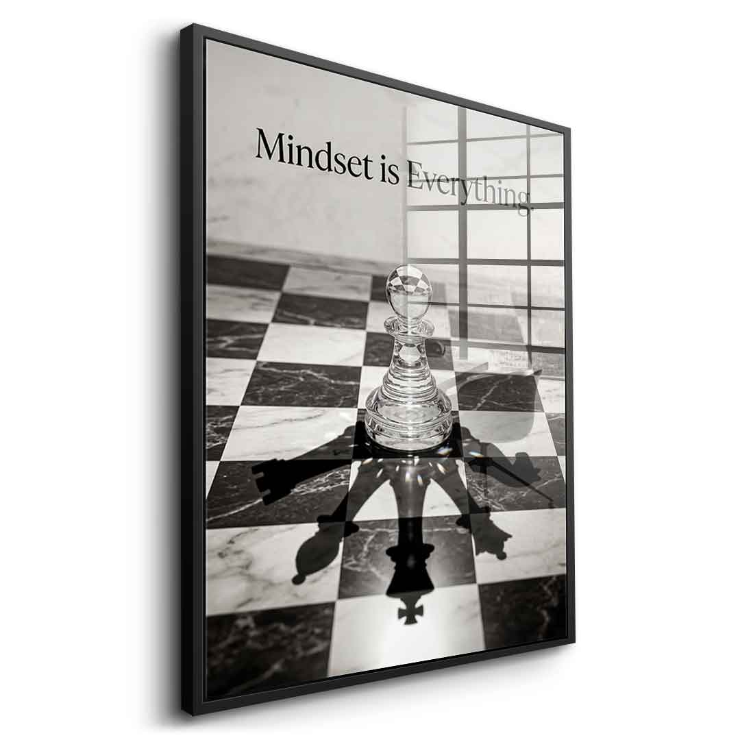 DOTCOMCANVAS Mindset is Everything Acrylglasbild Seitenansicht Schwarz Rahmen