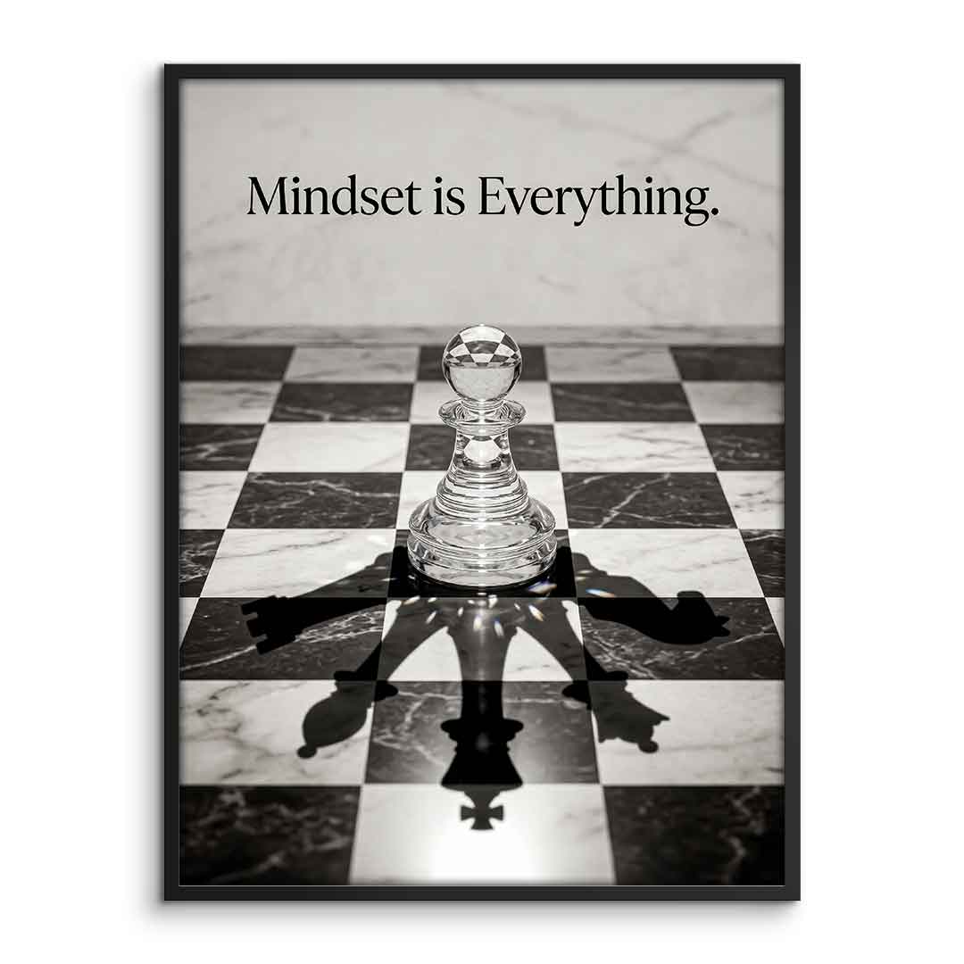 DOTCOMCANVAS Mindset is Everything Poster Frontansicht mit Rahmen