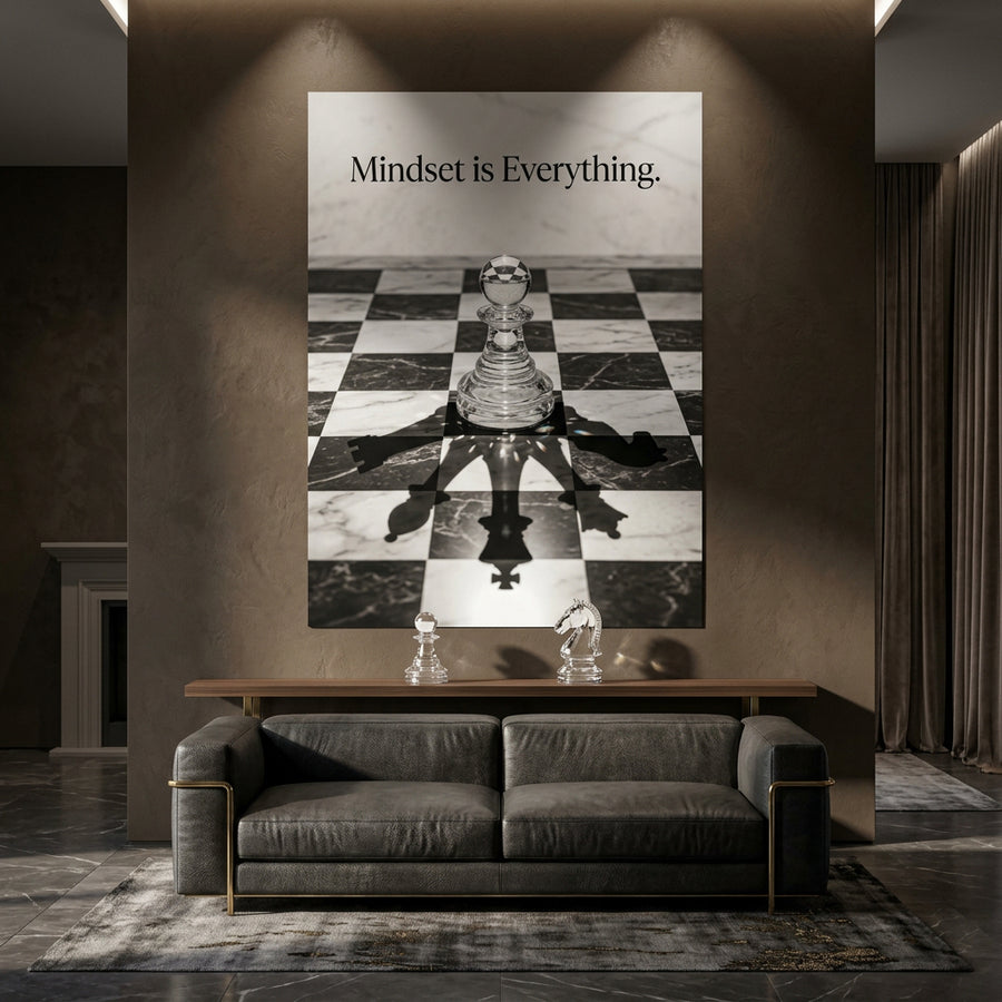 DOTCOMCANVAS Mindset is Everything Poster Raum-Mockup Wohnzimmer