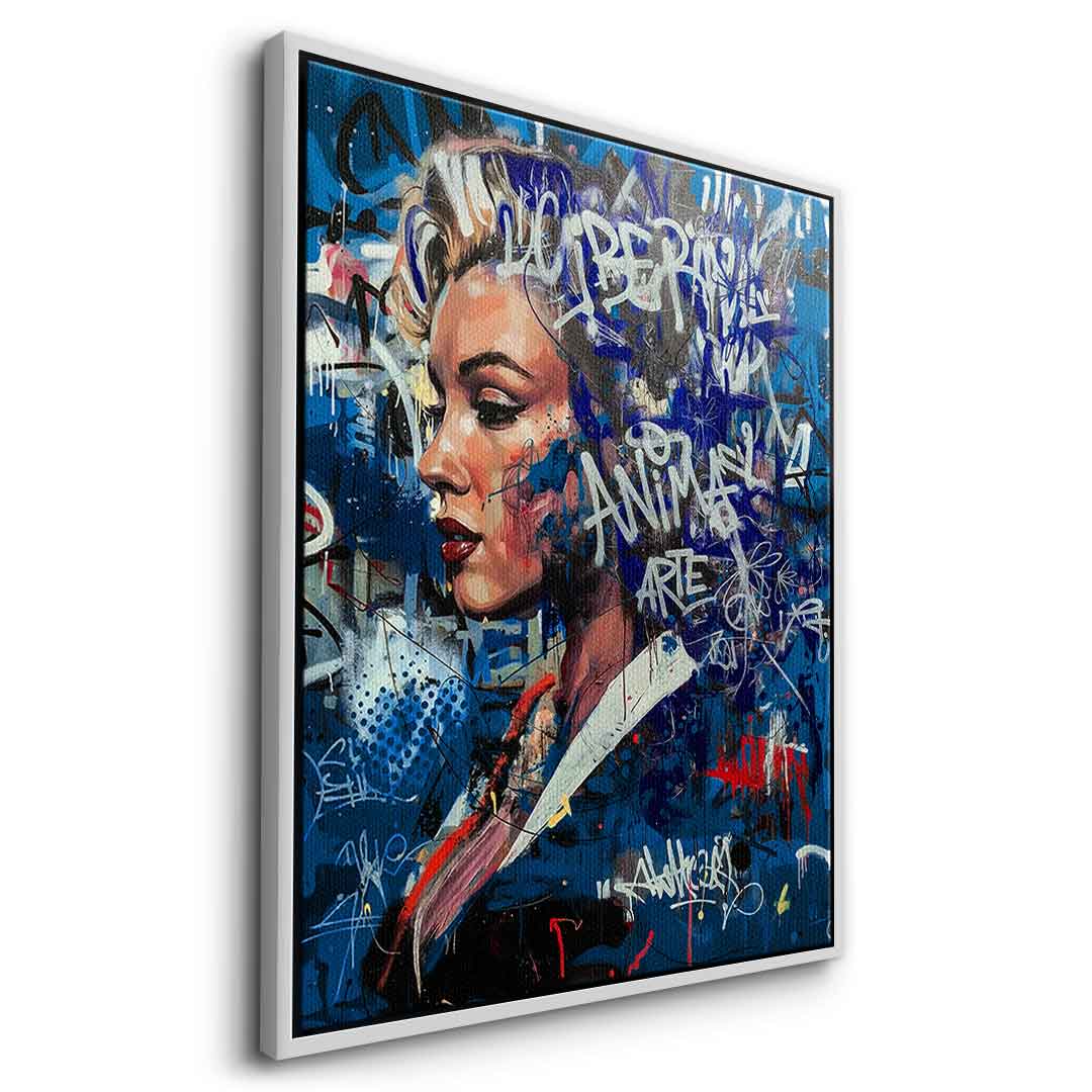 DOTCOMCANVAS Merlin Graffiti Leinwandbild Seitenansicht Gold