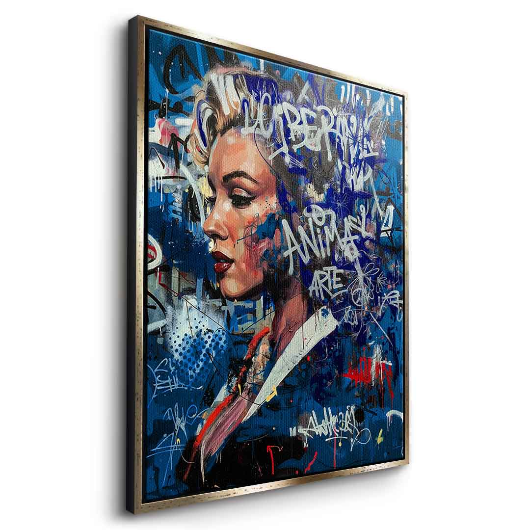 DOTCOMCANVAS Merlin Graffiti Leinwandbild Seitenansicht Weiß