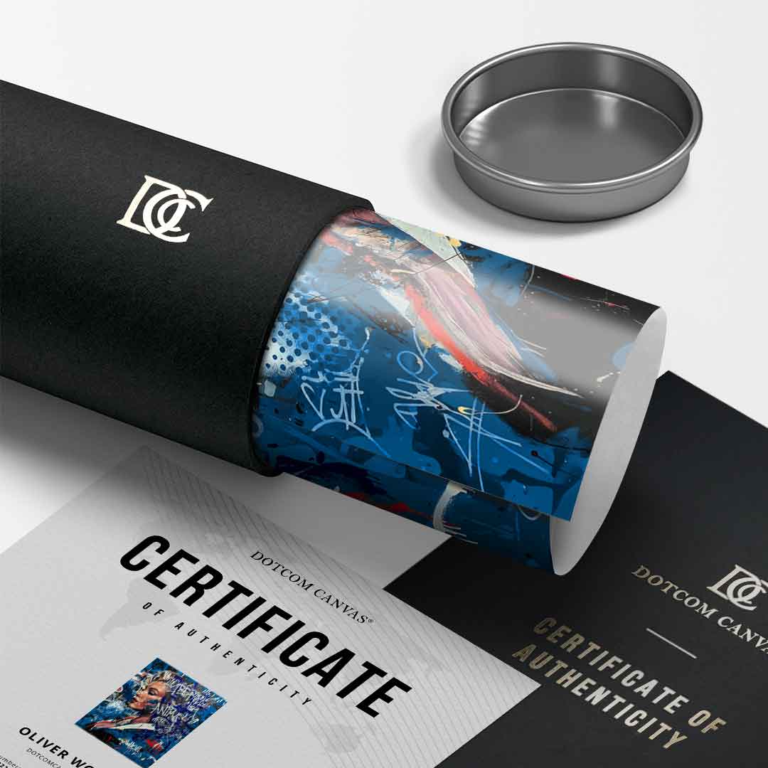 DOTCOMCANVAS Merlin Graffiti Poster Versandrolle Mockup
